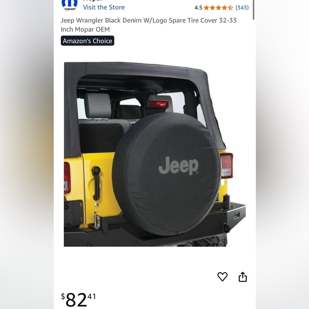 Jeep Black Tire Cover